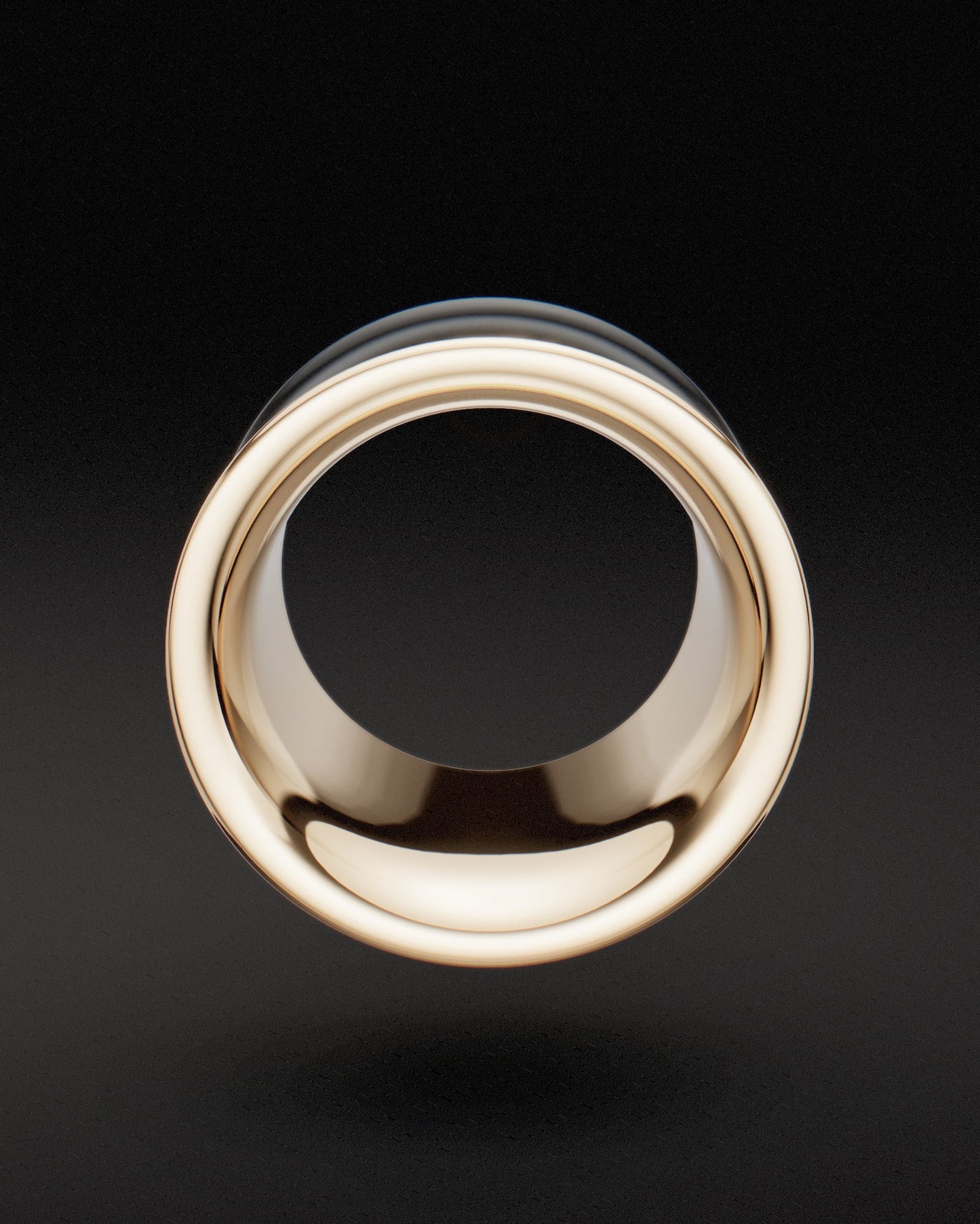 Túneles de un solo abocinado con junta tórica - Oro de 9 quilates