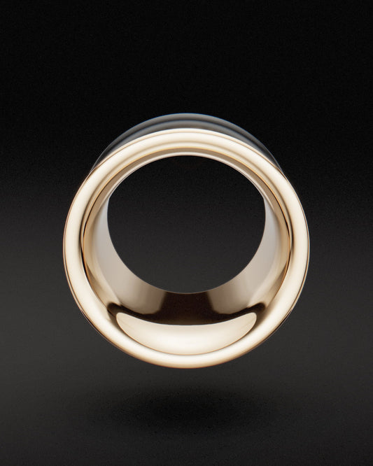 Túneles de un solo abocinado con junta tórica - Oro de 9 quilates