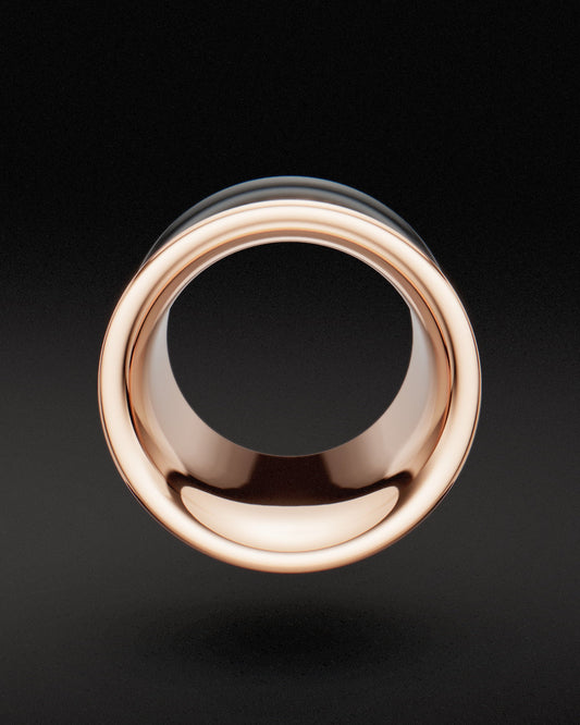 Túneles de un solo abocinado con junta tórica - Oro rosa de 9 quilates