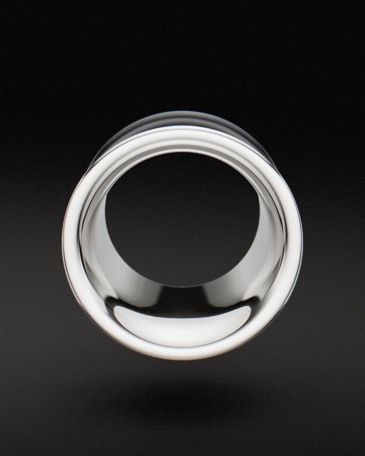 Túneles de un solo abocinado con junta tórica - Oro blanco de 9 quilates