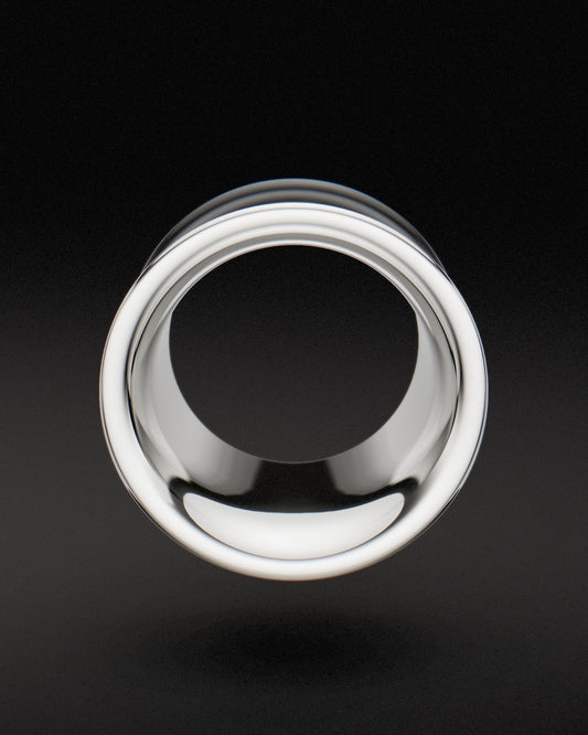 Túneles de un solo abocinado con junta tórica - Oro blanco de 9 quilates