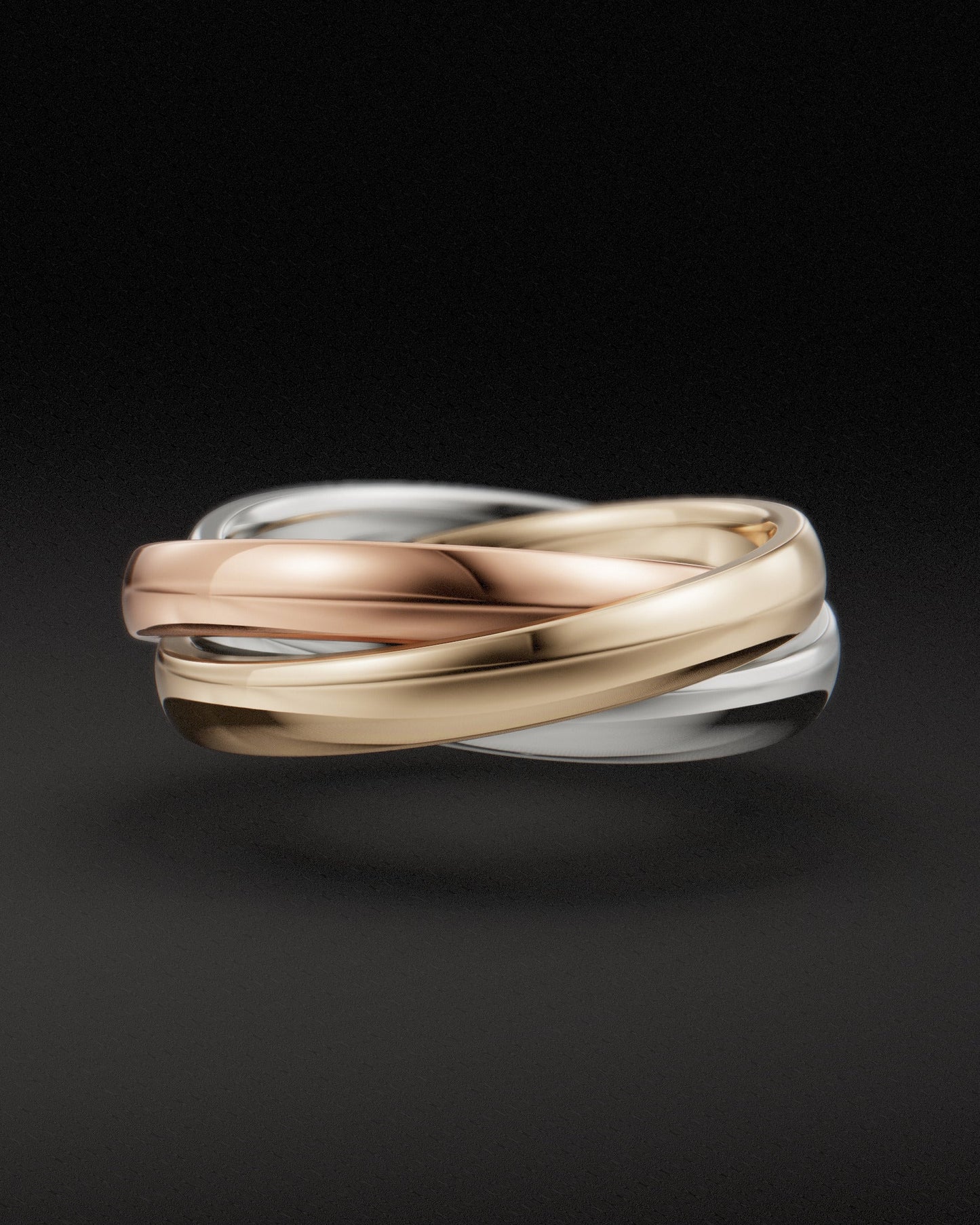 Anillo de bodas ruso - Tres colores - Oro de 9 quilates