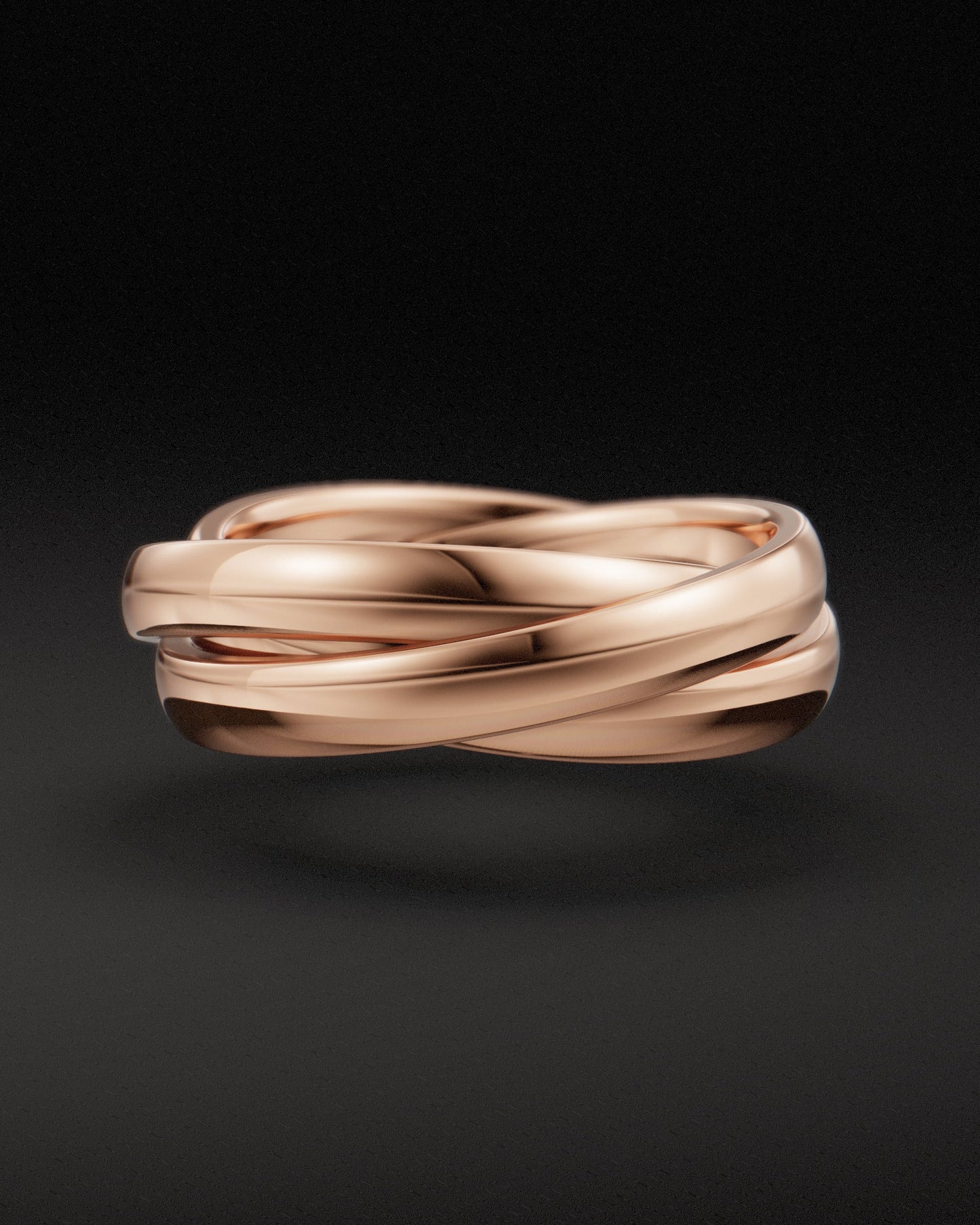 Anillo de bodas ruso - Un solo color - Rosa de 9 ct