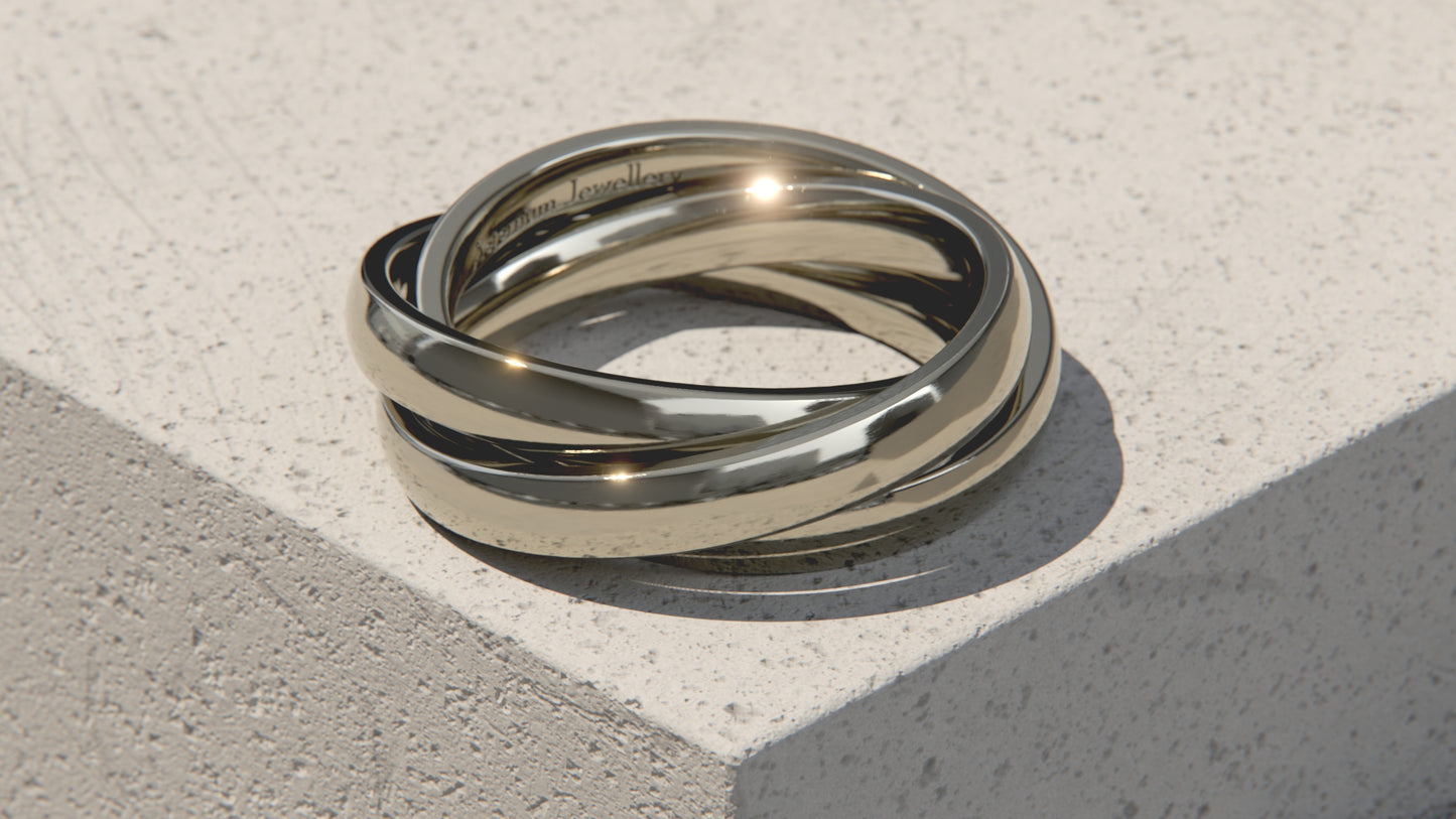Russian Wedding Ring - Single Colour - 9ct White
