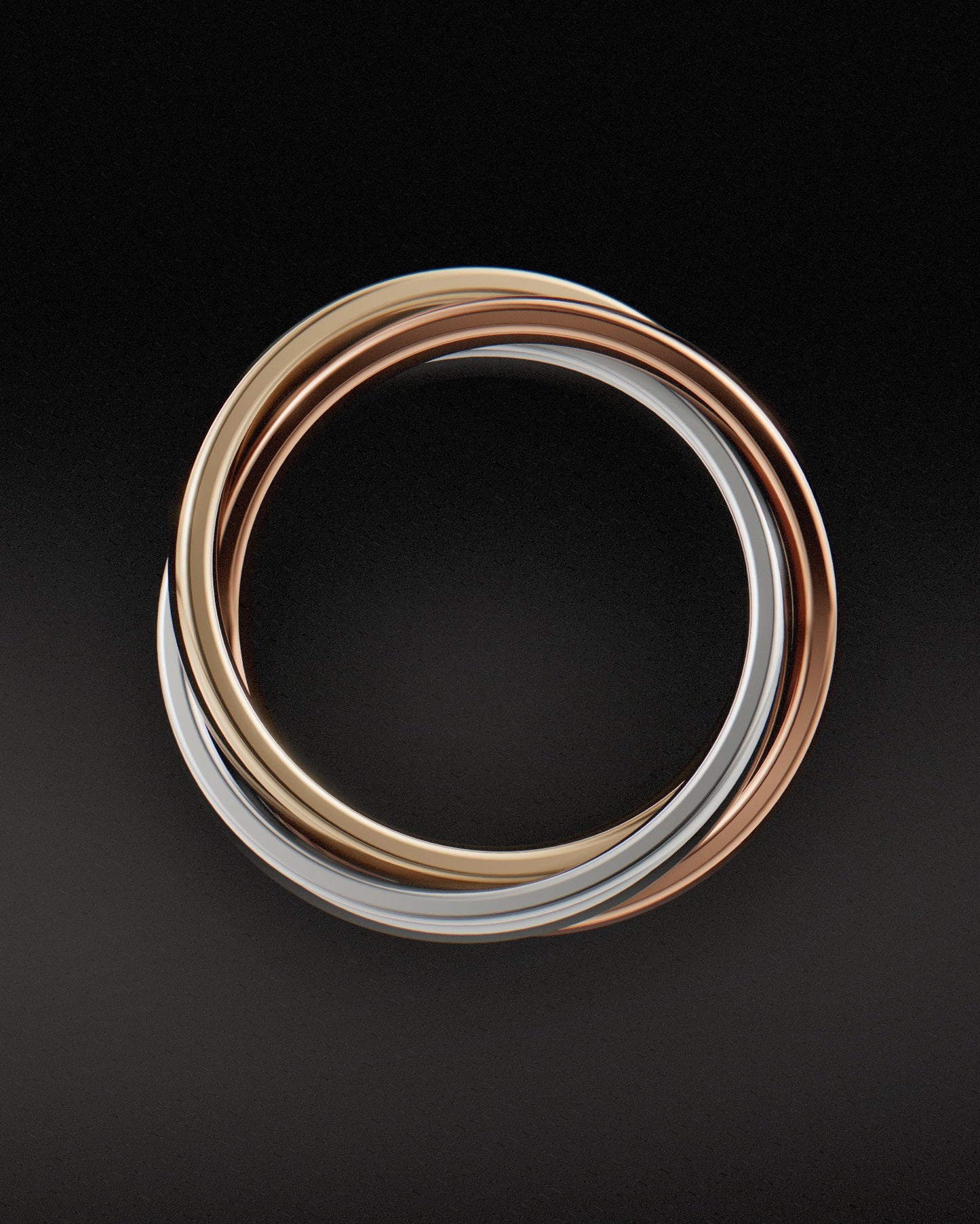 Anillo de bodas ruso - Tres colores - Oro de 9 quilates