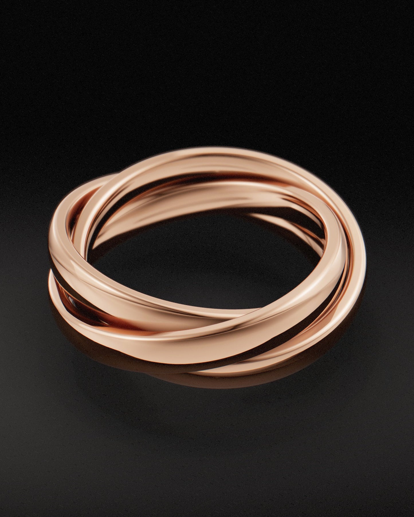 Anillo de bodas ruso - Un solo color - Rosa de 9 ct