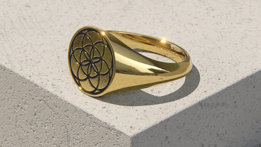 Seed of Life Signet Ring - 9ct & 14ct Gold