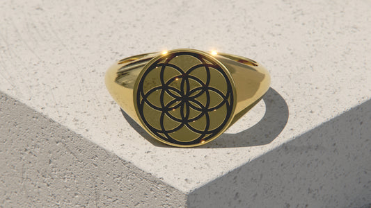 Seed of Life Signet Ring - 9ct & 14ct Gold