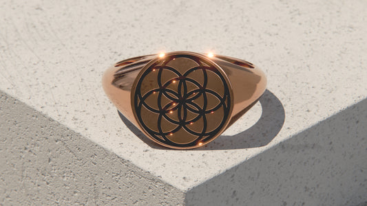 Seed of Life Signet Ring - 9ct & 14ct Rose gold
