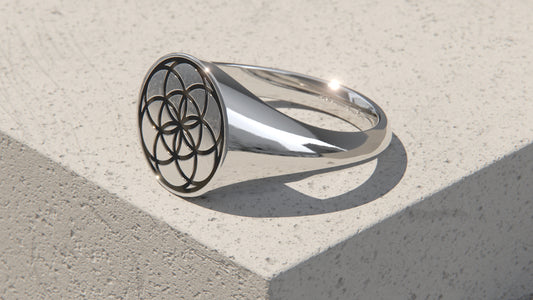 Seed of Life Signet Ring - Sterling Silver