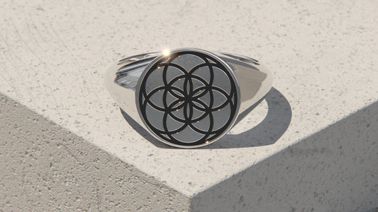 Seed of Life Signet Ring - Sterling Silver