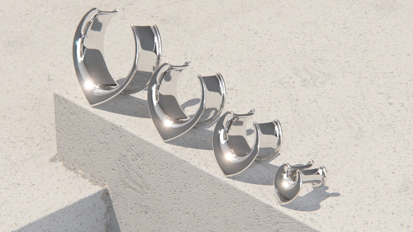 Saddle Ear Tunnels - Sterling Silver