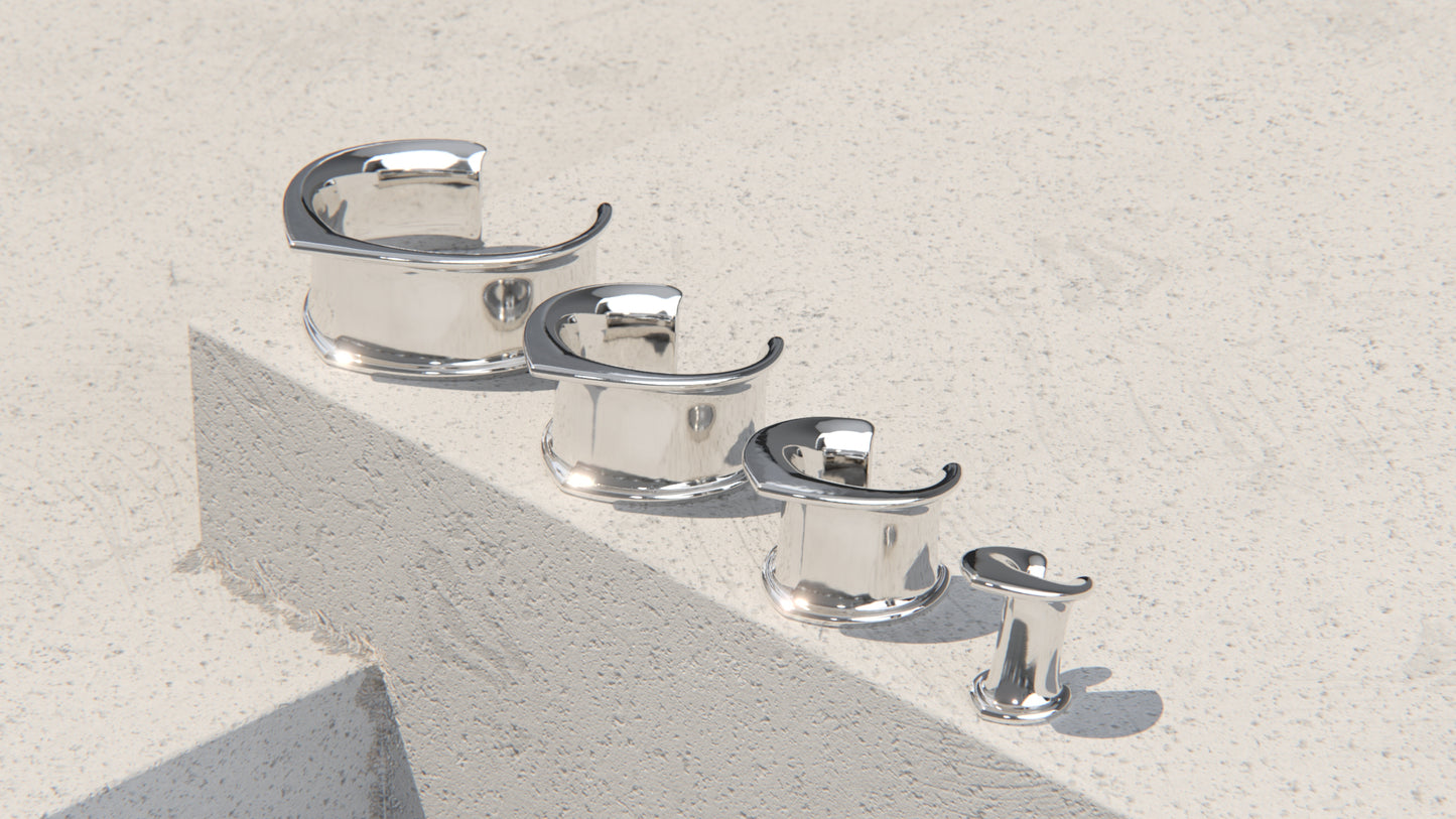 Saddle Ear Tunnels - Sterling Silver