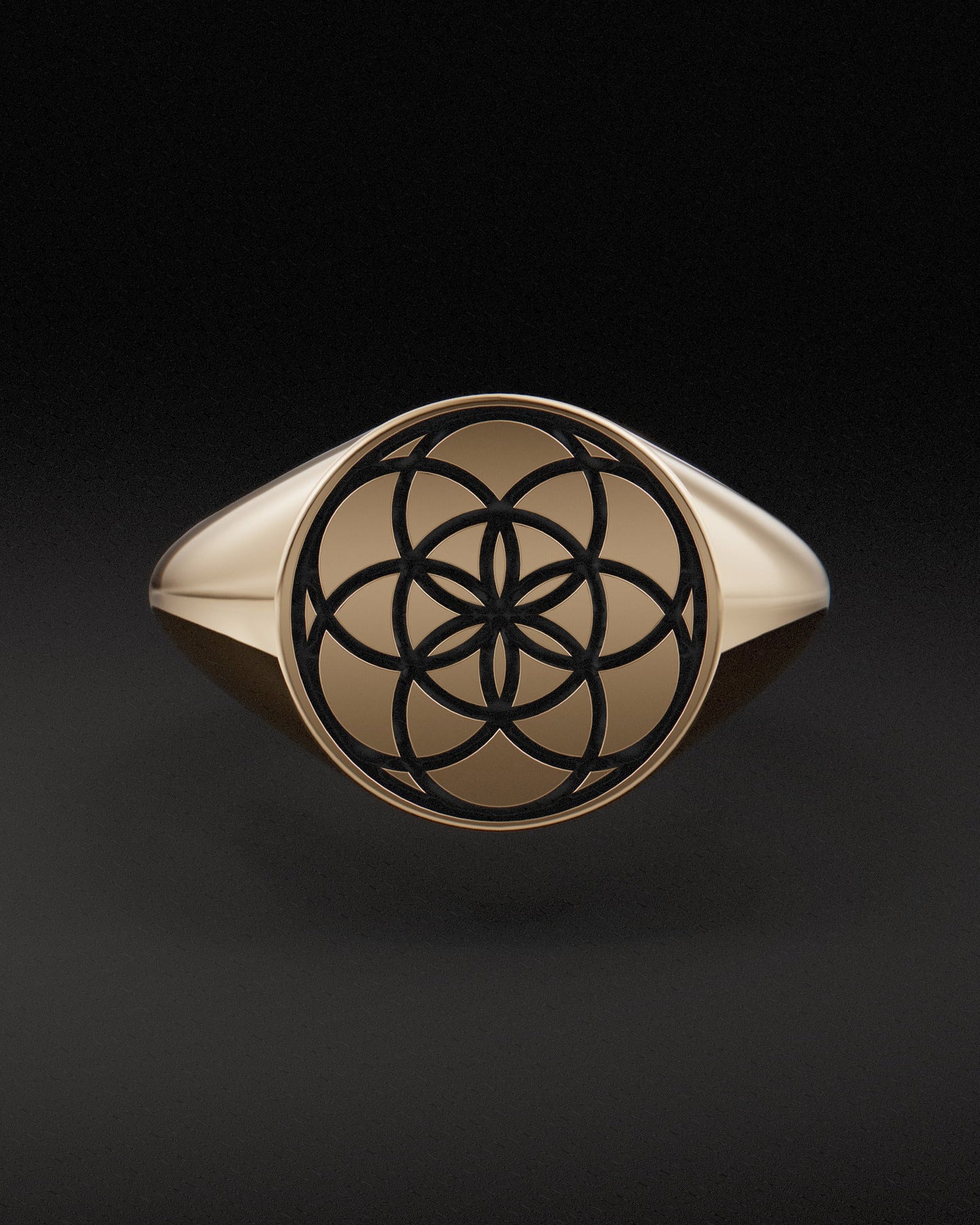 SEED OF LIFE SIGNET RING - 9ct & 14ct Gold