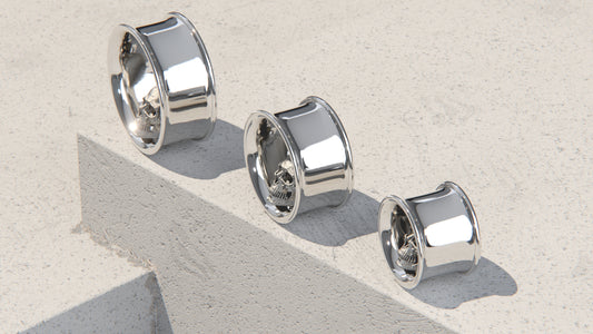 Memento Mori Ear Tunnels - Sterling Silver