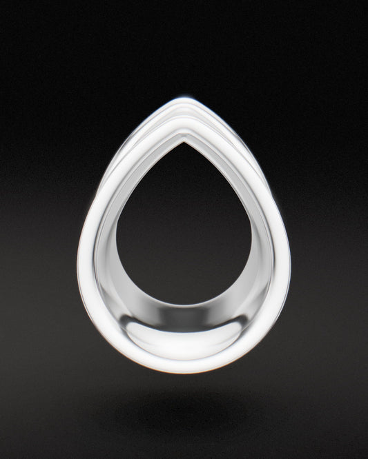 Túneles de oreja en forma de lágrima - Plata de ley 